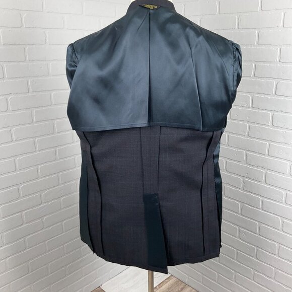 Palm Beach Christian St John Blazer Men 42 Gray‎ Blue Multi Plaid Jacket USA VTG - Picture 9 of 16